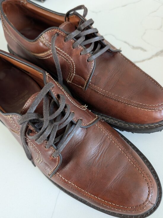 Allen Edmonds Wilbert Congac Leather Split Toe Oxford 10 M comfort Dress Shoe